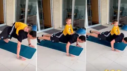 Agustín Marchesín usó a su hijo como "pesa" para ejercitarse