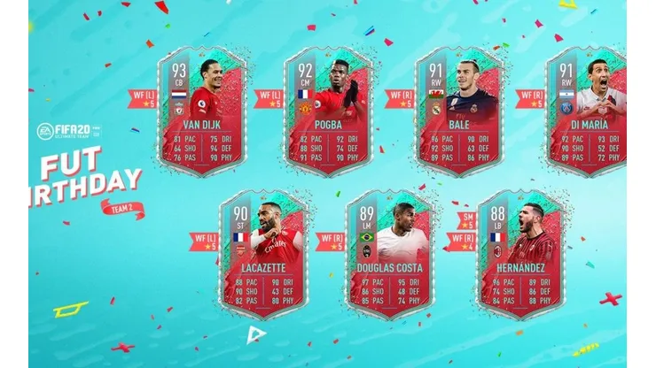 FIFA 20 revela los nuevos jugadores de FUT Birthday ¡Van Dijk, Bale y Pogba!