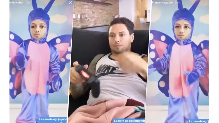 Natalie lo filmó a Mauro mientras jugaba a la play y le hicieron un gol