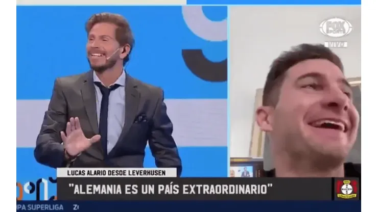 Foto de Lucas Alario en una entrevista con el Pollo.