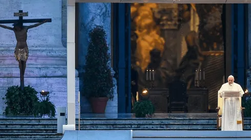 El Papa usó en la misa al cristo que salvó a Roma de la peste en 1522