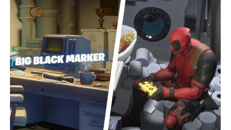 Donde está el gran marcador negro de Deadpool y los carteles de Sombra y Espectro en Fortnite