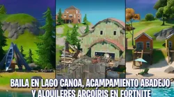 Baila en Lago Canoa, Acampamiento Abadejo y Alquileres Arcoíris en Fortnite