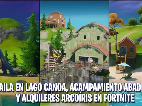 Baila en Lago Canoa, Acampamiento Abadejo y Alquileres Arcoíris en Fortnite