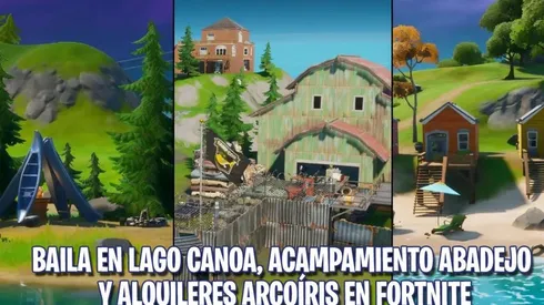 Baila en Lago Canoa, Acampamiento Abadejo y Alquileres Arcoíris en Fortnite