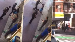 Video: policía le pegó, él se paró de manos y lo mordió un perro