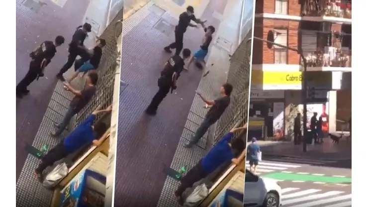 Video: policía le pegó, él se paró de manos y lo mordió un perro