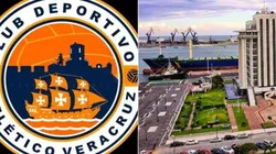 El nuevo logo junto al puerto de Veracruz.