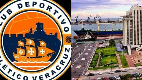 El nuevo logo junto al puerto de Veracruz.