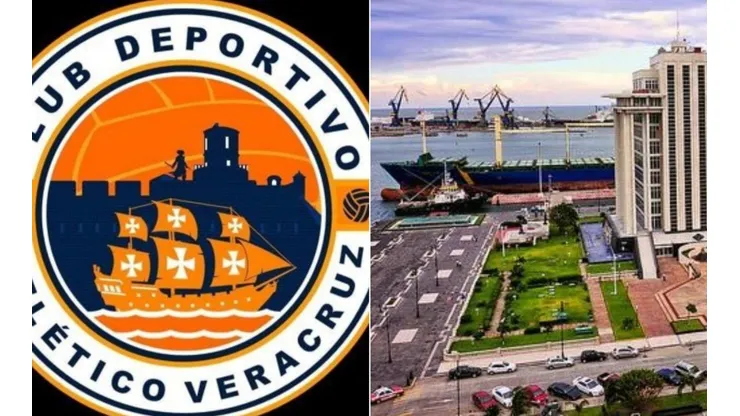 El nuevo logo junto al puerto de Veracruz.