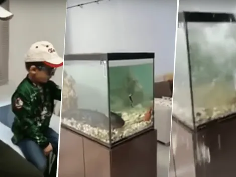 El padre del año: aprovechó la cuarentena para pescar con su hijo...¡dentro de su casa!