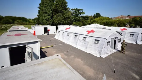 Foto de un hospital que preparó el ejército.