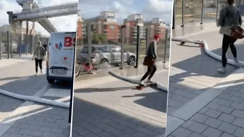 Video viral: él miró a una chica y una manguera diabólica se vengó