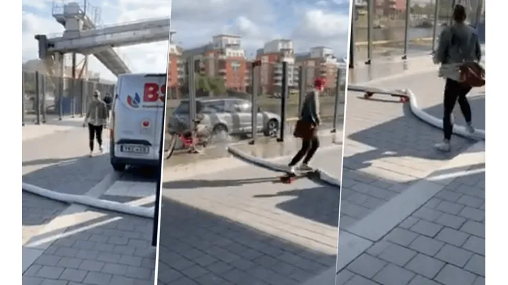 Video viral: él miró a una chica y una manguera diabólica se vengó