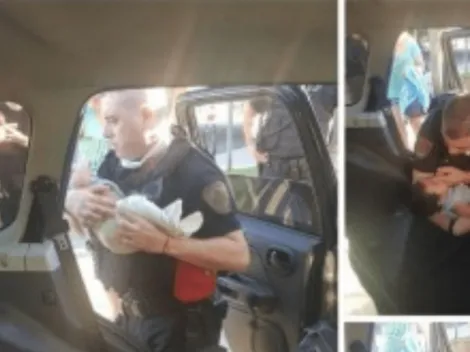 Estaban evitando que se viole la cuarentena, pero estos polícias terminaron salvando a un bebé