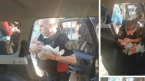 Estaban evitando que se viole la cuarentena, pero estos polícias terminaron salvando a un bebé