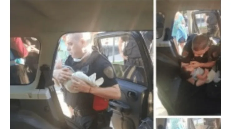 Estaban evitando que se viole la cuarentena, pero estos polícias terminaron salvando a un bebé