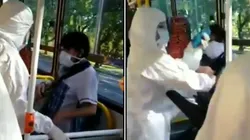 Policía sacó del colectivo a una mujer con síntomas de coronavirus