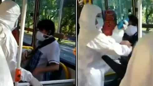 Policía sacó del colectivo a una mujer con síntomas de coronavirus