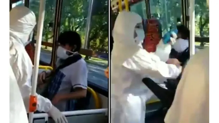 Policía sacó del colectivo a una mujer con síntomas de coronavirus