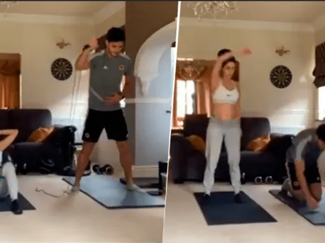 Raúl Jiménez no descansa y se entrena durante la cuarentena