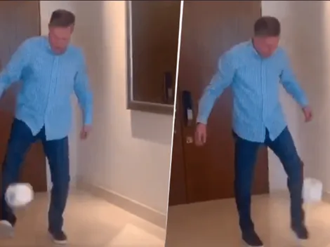 De lujo: Ricardo Peláez se sumó al 10 toques challenge y demostró toda su categoría con un papel higiénico