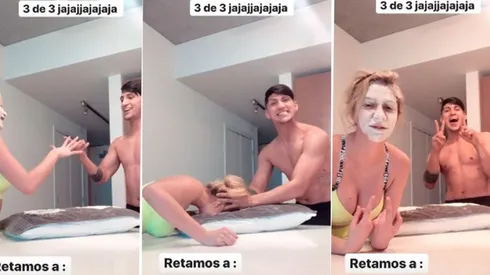 Alan Pulido humilló a su esposa en un reto y le llenó la cara de harina