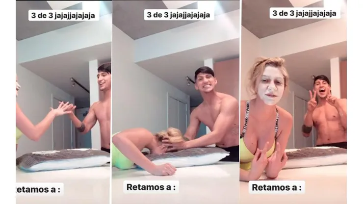 Alan Pulido humilló a su esposa en un reto y le llenó la cara de harina