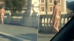 Video que da miedo: un hombre sin nada de ropa camina por las calles vacías de Roma