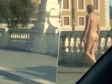 Video que da miedo: un hombre sin nada de ropa camina por las calles vacías de Roma