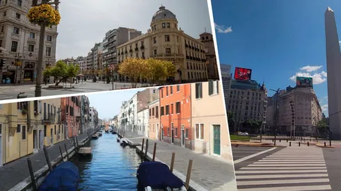 Ciudades de España, Italia y Argentina lucen completamente vacías.
