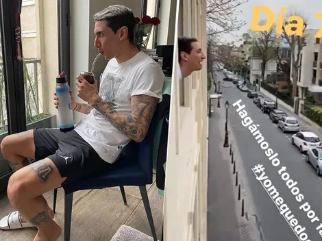 Video: Di María, harto de estar encerrado en su casa, se asomó por la ventana a gritar