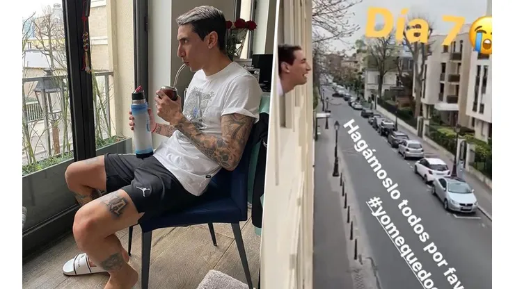 Video: Di María, harto de estar encerrado en su casa, se asomó por la ventana a gritar