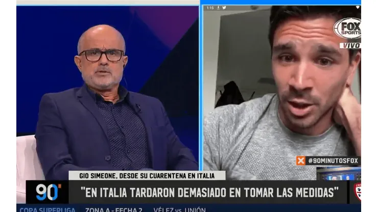 Gio Simeone: "Lo de no jugar me pareció un buen gesto de River"