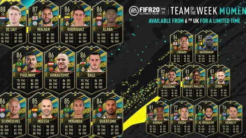 FIFA 20 lanza los TOTW Moments para reemplazar el Equipo de la Semana