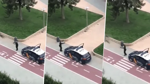 En España, este policía se puso a divertir a las personas en cuarentena