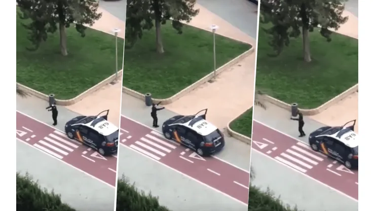 En España, este policía se puso a divertir a las personas en cuarentena