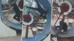 Video viral: subió a esta rueda diabólica y se dio el golpe de su vida