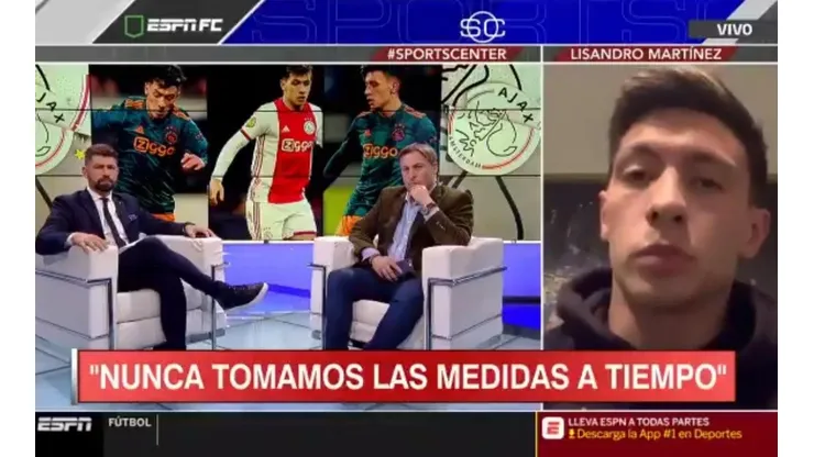 Lisandro Martínez en diálogo con ESPN.