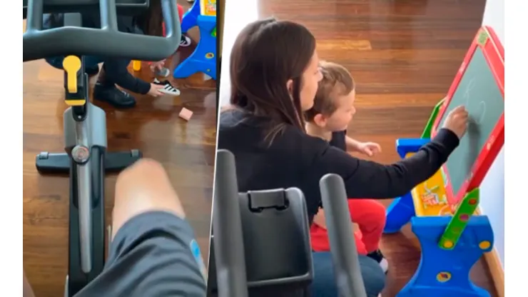 Agustín Marchesín pasa la cuarentena junto a su familia.