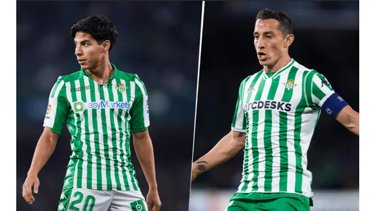 Diego Lainez y Andrés Guardado se entrenan durante la cuarentena.