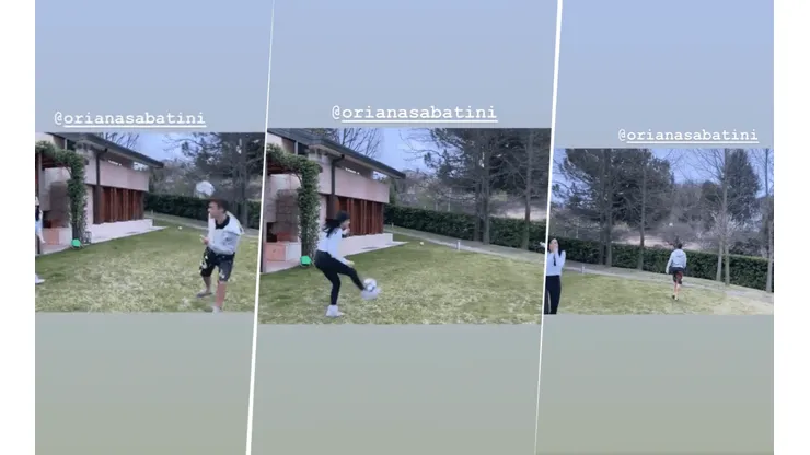 Estaban haciendo pases, Dybala la dejó corta y Oriana la tiró a lo del vecino