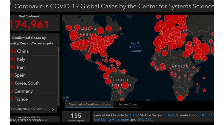 Mapa en tiempo real: así avanza el Coronavirus en Colombia y el mundo