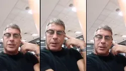 Bengoechea se mostró en el aeropuerto de Lima.