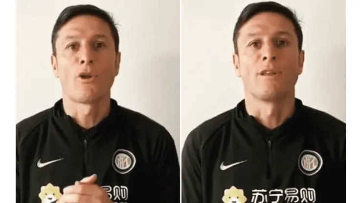 Video: Zanetti realizó un pedido para todos por el coronavirus