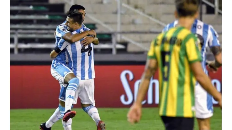 El festejo de los jugadores de Racing.