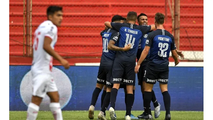 El festejo de los jugadores de Talleres.