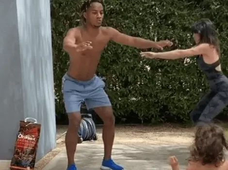 Muy tierno: el entrenamiento familiar de André Carrillo