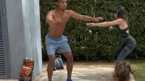 Muy tierno: el entrenamiento familiar de André Carrillo