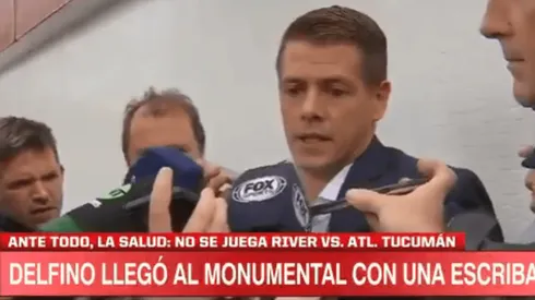Delfino: "No sé si le van a dar por perdido el partido a River"